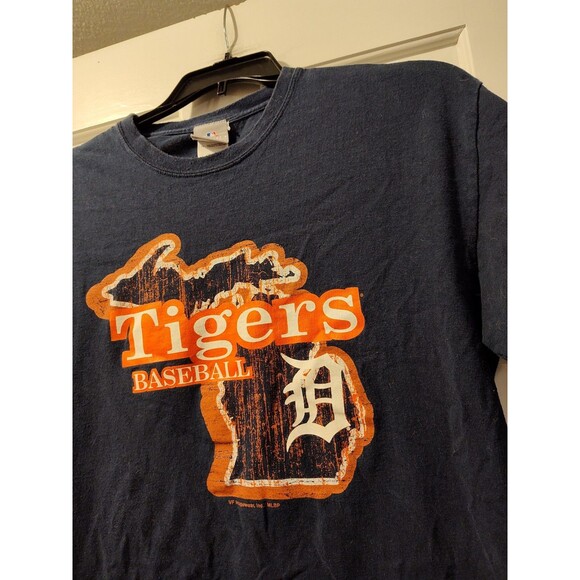 Vintage Detroit Tigers Shirt Mens Large Genuine MLB Merch 2004 Dark Blue Y2K - Picture 11 of 13